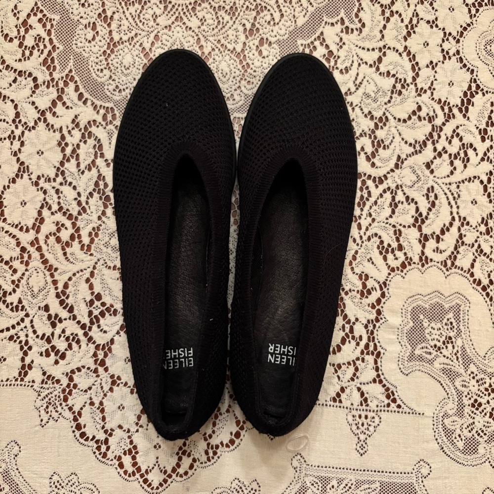 black eileen fisher flats size 8.5